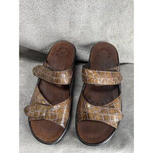 MEPHISTO Women’s 38 US 7-7.5 mobils ulda air sandals olive green alligator Look